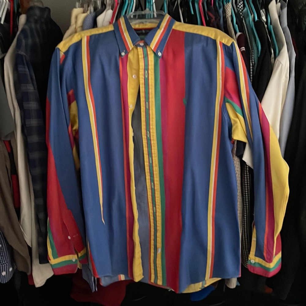 Ralph Lauren rainbow stripped shirt mens size large